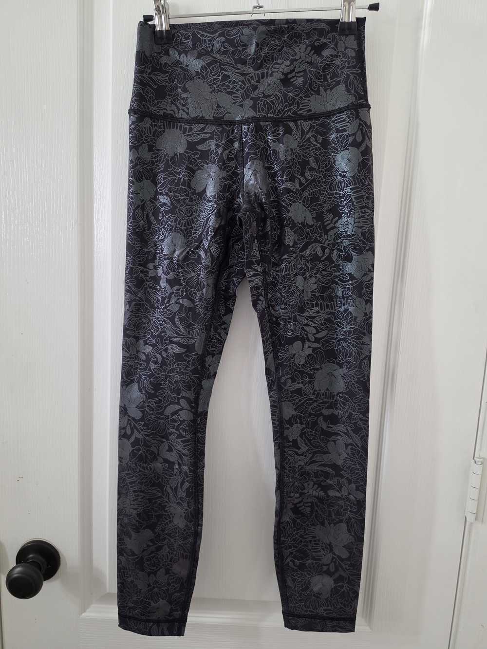 Lululemon Wunder Under HR Tight 25" *Shine Logo Flourish Black Iridescent Foil